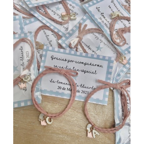 PULSERAS GOMA ROSA CON CORONA PERSONALIZADAS