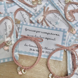 PULSERAS GOMA ROSA CON CORONA PERSONALIZADAS